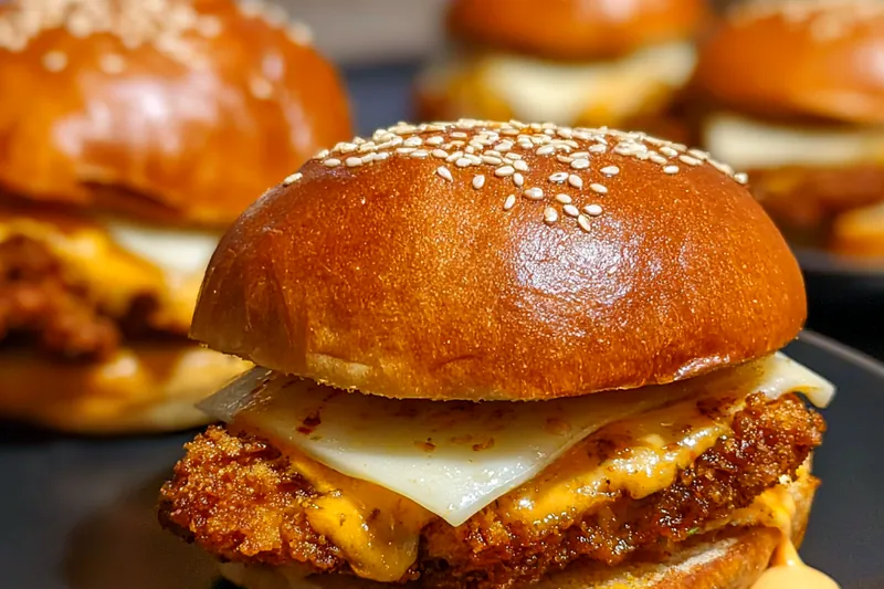 Cooking process for Crispy Chicken Sliders with Sauce