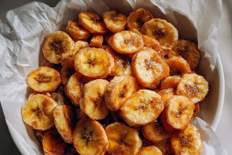 Cooking process for Crispy Cinnamon Banana Chips