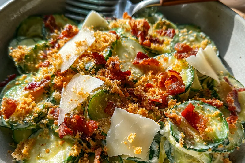 Fresh ingredients for Crispy Cucumber Caesar