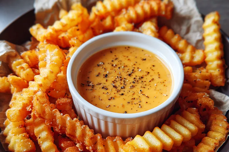 Fresh ingredients for Crispy Fries with Spicy Sauce