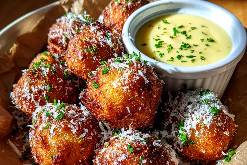 Cooking process for Crispy Garlic Cheese Balls