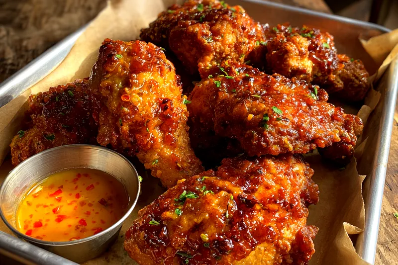 Cooking process for Crispy Glazed Chicken Strips