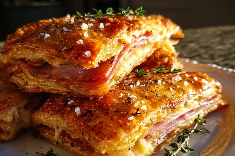 Fresh ingredients for Crispy Ham Cheese Pastry
