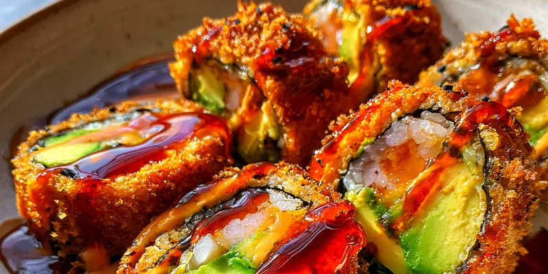 Crispy Salmon Avocado Rolls
