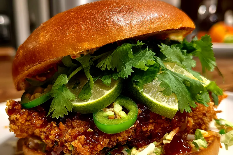 A chef frying chicken pieces in a skillet, showcasing the golden brown color of Crispy Thai Fried Chicken Delight.