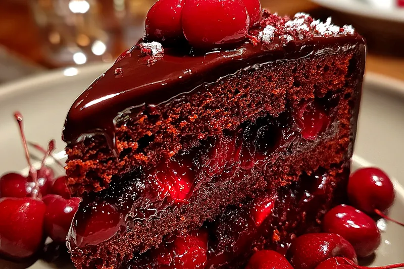 Fresh ingredients for Dark Chocolate Cherry Cake