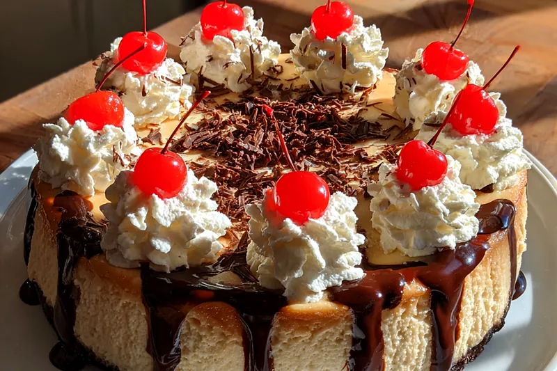 Fresh ingredients for Decadent Chocolate Cherry Cheesecake