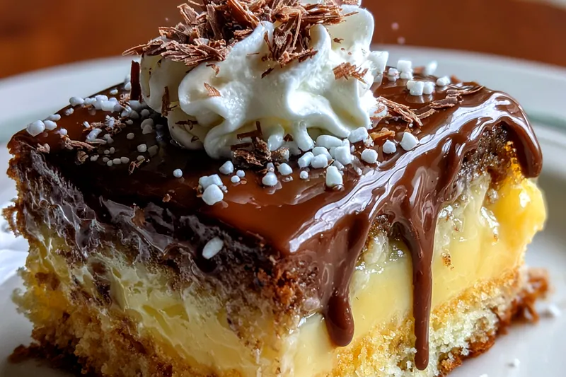 Fresh ingredients for Decadent Chocolate Custard Cake