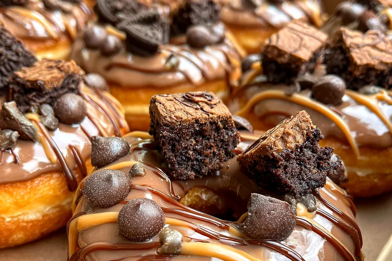 Fresh ingredients for Decadent Chocolate Donuts