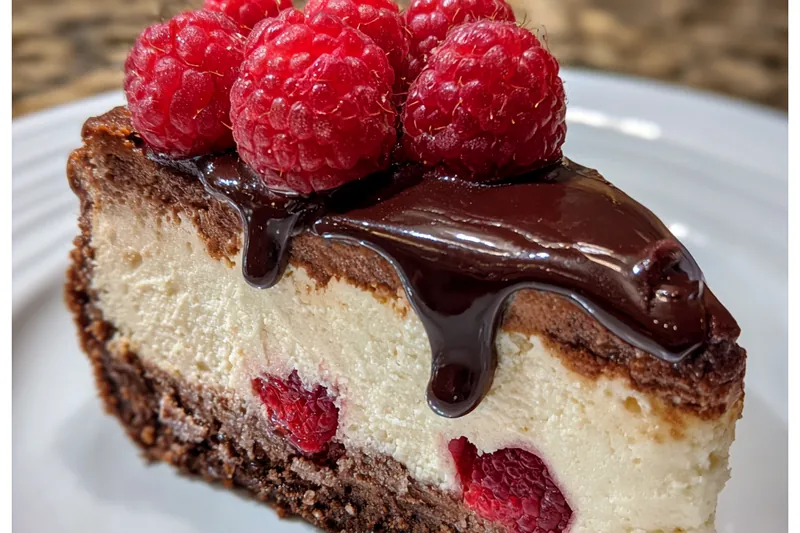 A colorful arrangement of ingredients for the Decadent Raspberry Cheesecake Delight.