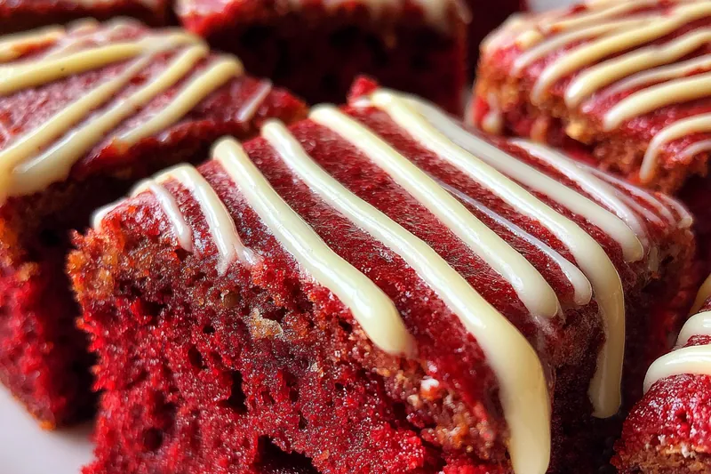 Fresh ingredients for Decadent Red Velvet Squares