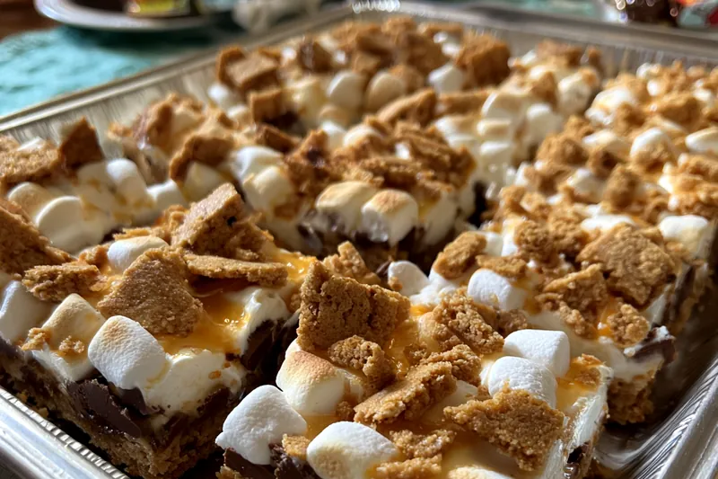 Fresh ingredients for Decadent S'mores Brownie Squares