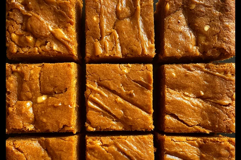 Ingredients for Delicious Biscoff Blondies including butter, sugar, flour, and Biscoff spread.