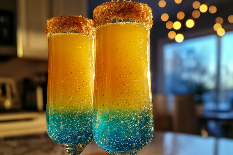 Fresh ingredients for Festive Blue Pineapple Mimosa