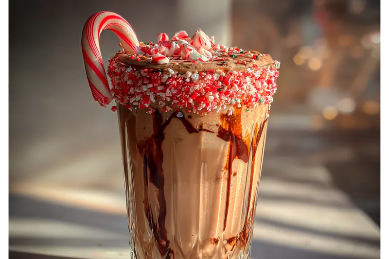 Cooking process for Festive Chocolate Peppermint Drink