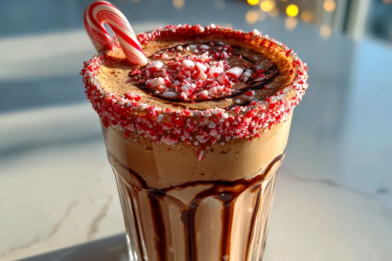 Fresh ingredients for Festive Chocolate Peppermint Drink