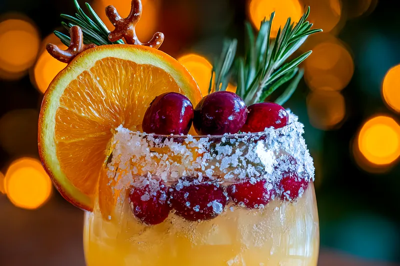 Fresh ingredients for Festive Cranberry Citrus Cocktail