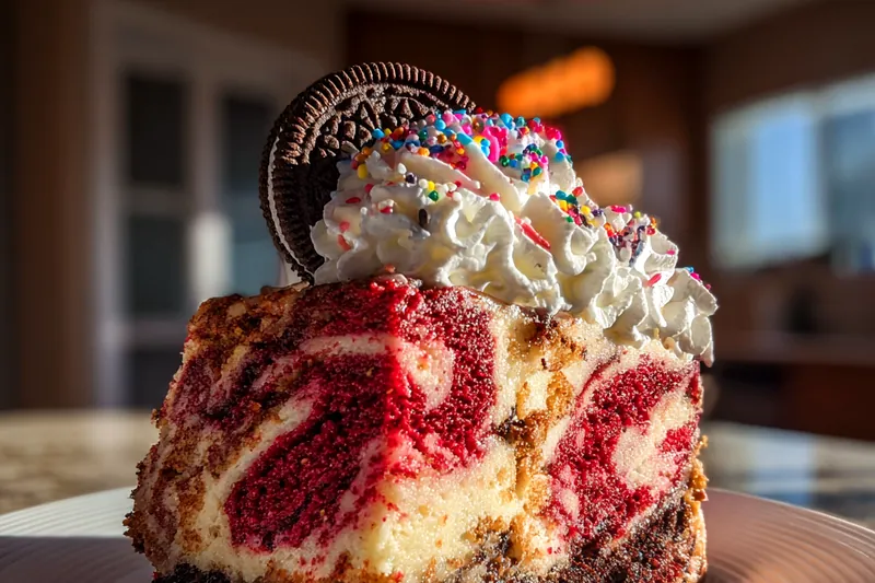 Fresh ingredients for Festive Velvet Cheesecake