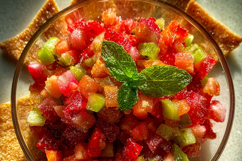 Fresh ingredients for Fresh Fruit Salsa Delight