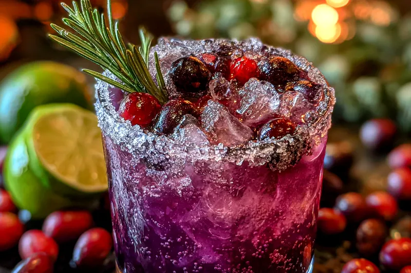 A step-by-step image showcasing the preparation of Festive Holiday Punch with ingredients being mixed.