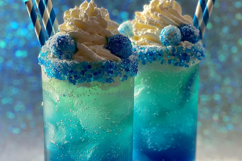 Fresh ingredients for Frosty Blue Beverage