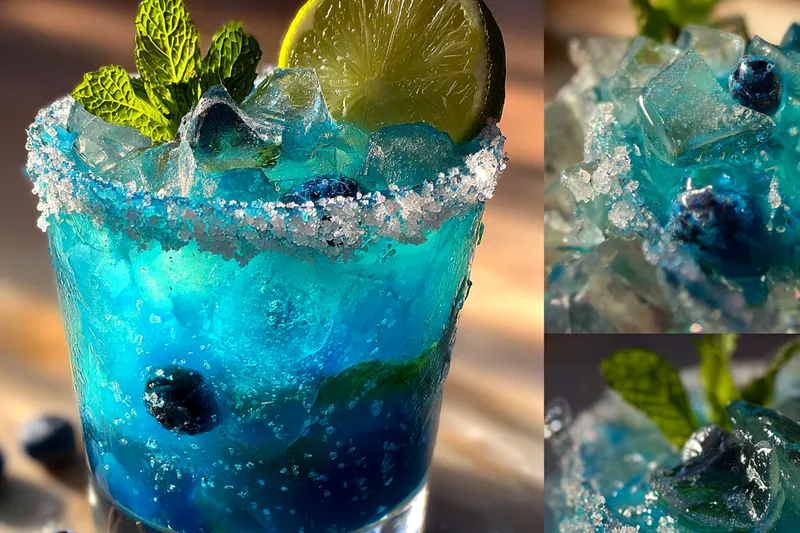 Fresh ingredients for Frosty Blueberry Mint Punch