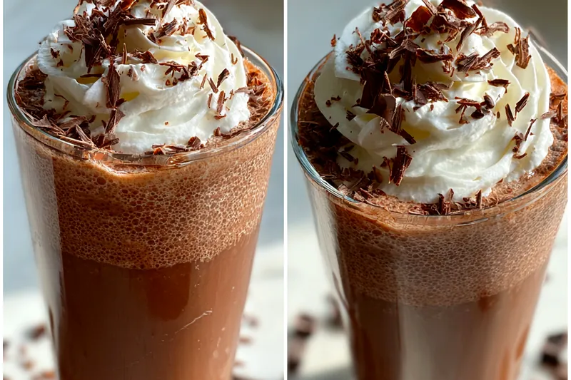 Fresh ingredients for Frozen Chocolate Delight Beverage