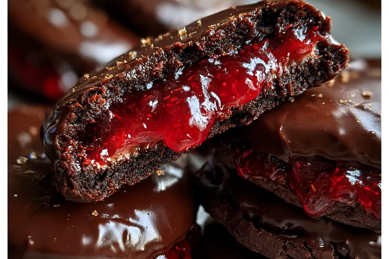 Cooking process for Fudgy Raspberry Chocolate Cookies