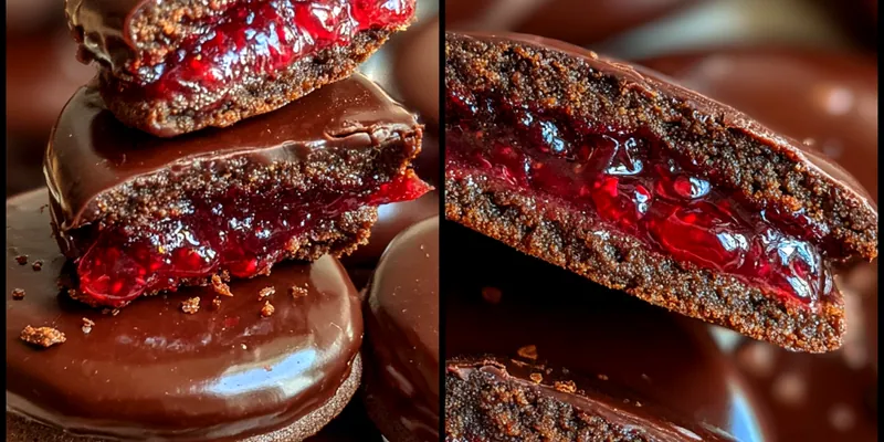 Fudgy Raspberry Chocolate Cookies