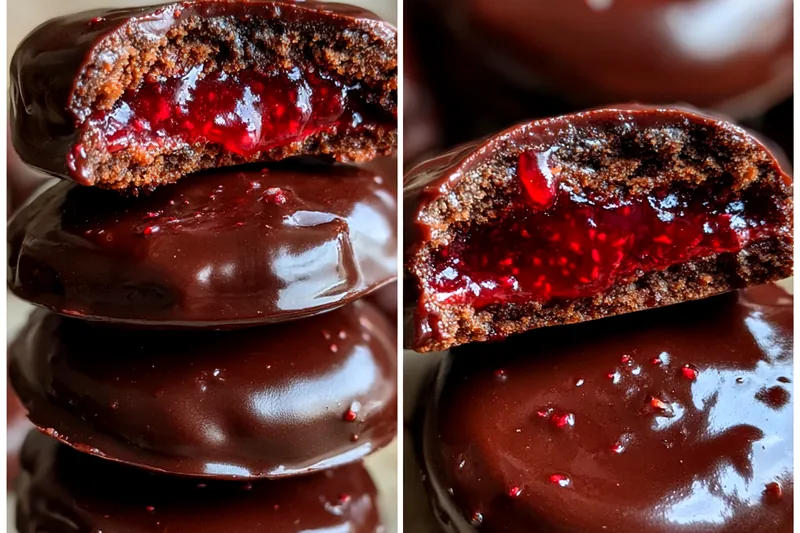 Fresh ingredients for Fudgy Raspberry Chocolate Cookies