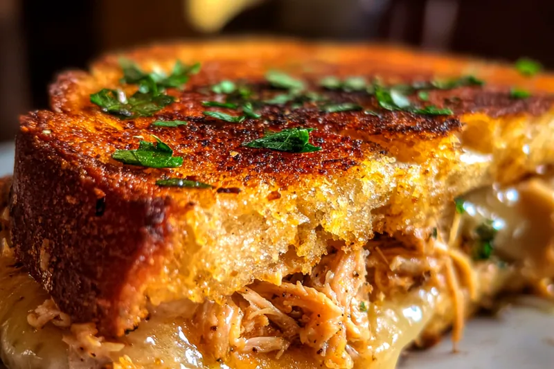 Cooking process for Garlic Chicken Melt