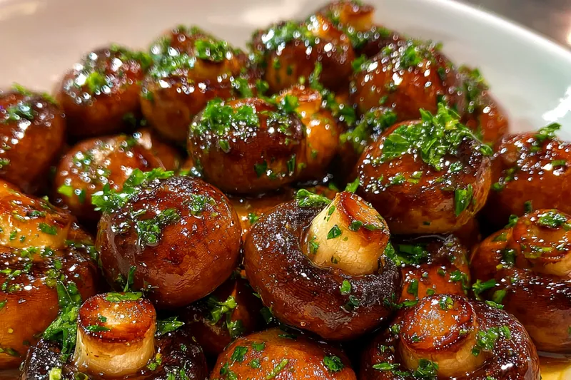 Cooking process for Glazed Honey Soy Mushrooms