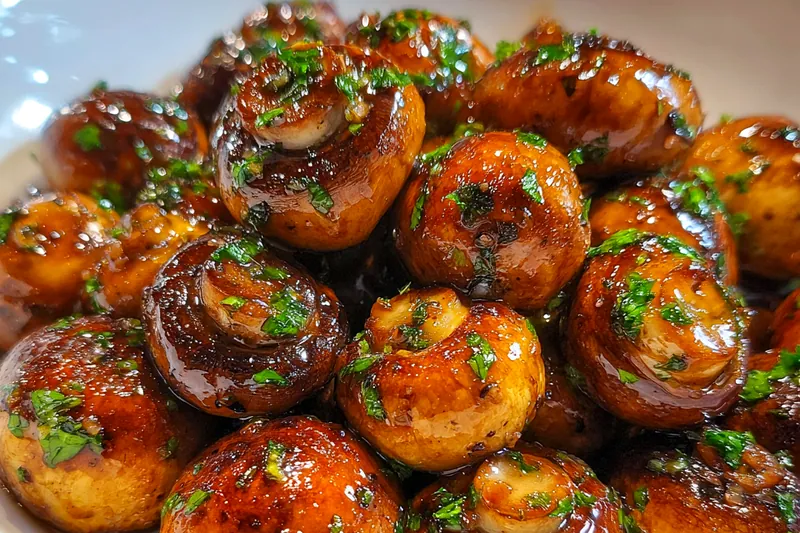Fresh ingredients for Glazed Honey Soy Mushrooms