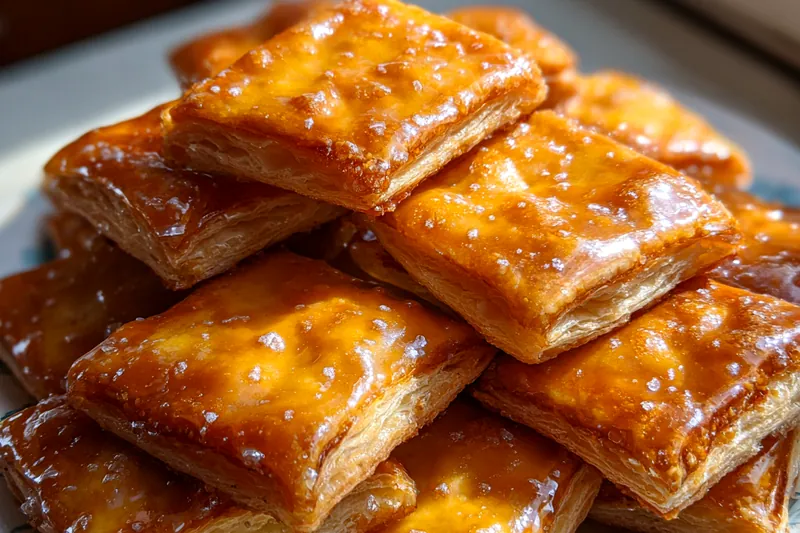 Cooking process for Glazed Puff Pastry Squares