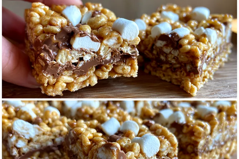 Cooking process for Gooey Chocolate Marshmallow Bars