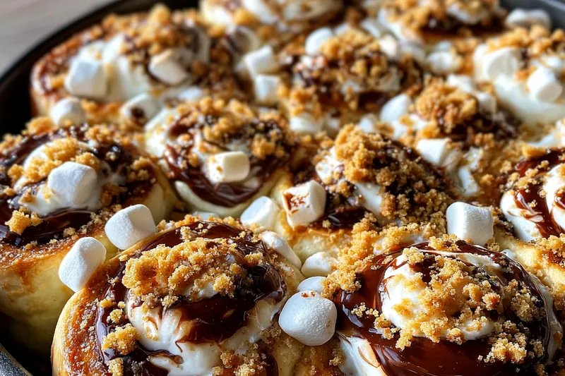 Fresh ingredients for Gooey Chocolate Marshmallow Rolls