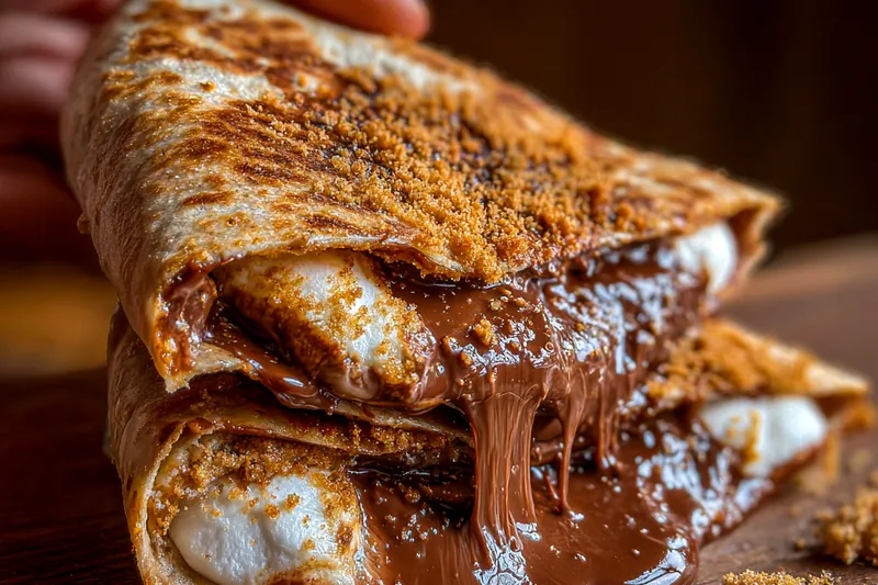 Cooking process for Gooey Chocolate Marshmallow Wrap