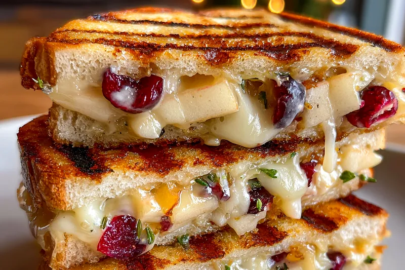 Fresh ingredients for Gourmet Sweet Savory Apple Cranberry Grilled Cheese