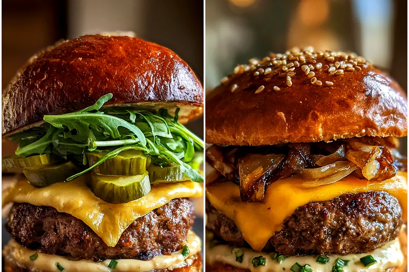 Cooking process for Gourmet Double Cheeseburger