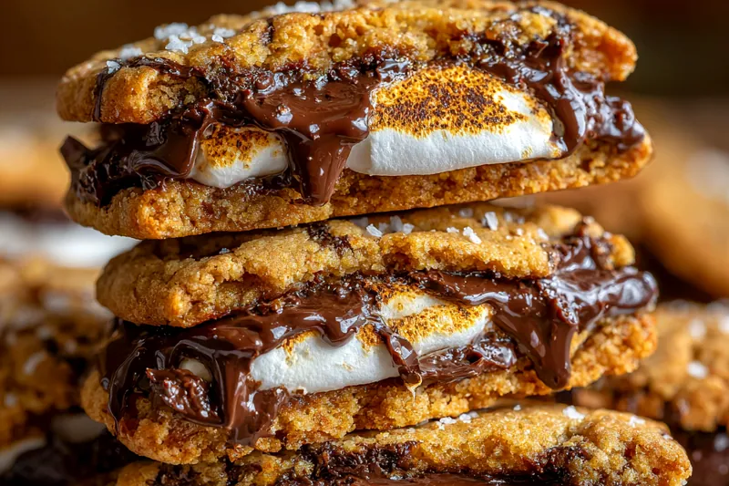 Fresh ingredients for Gourmet S'mores Cookies Delight