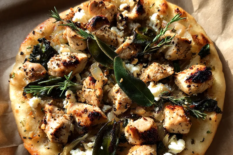 Fresh ingredients for Greek Chicken Flatbread