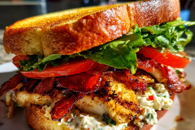 Cooking process for Grilled Chicken Club Sandwich