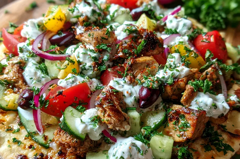 Cooking process for Grilled Chicken Flatbread Delight