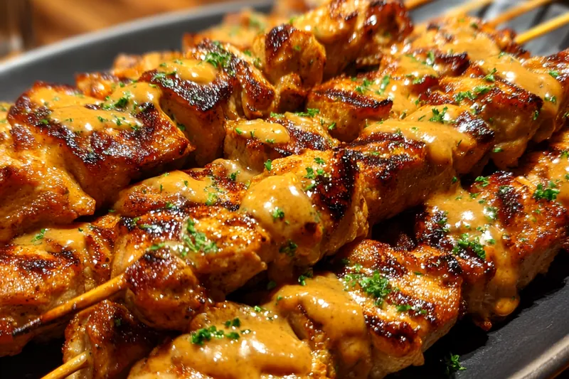 Fresh ingredients for Grilled Chicken Skewers with Herb Sauce