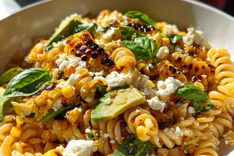 Cooking process for Grilled Corn Pasta Salad