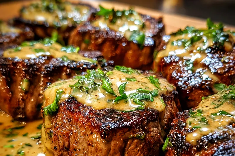 Fresh ingredients for Grilled Herb Cream Steaks