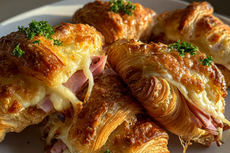 Cooking process for Ham Cheese Croissant Delight