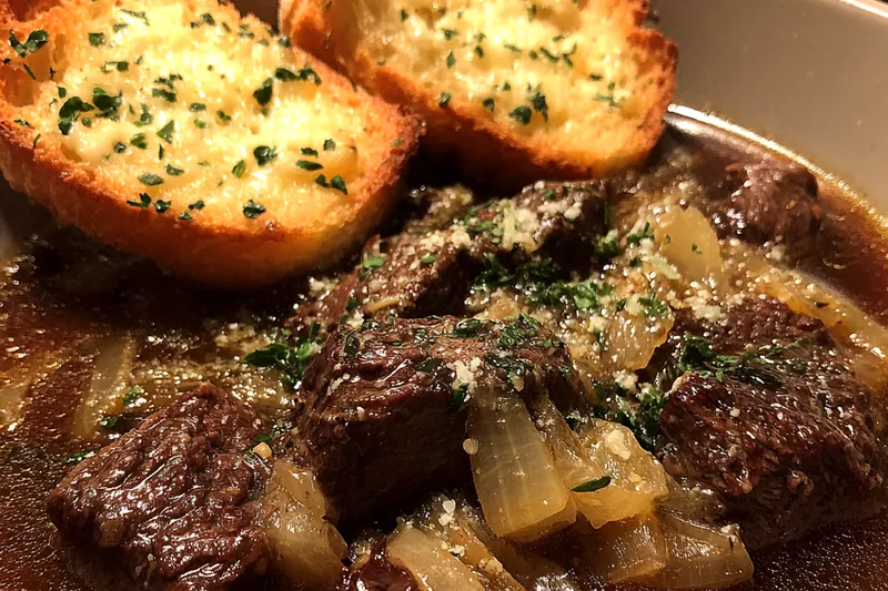 Fresh ingredients for Hearty Beef Onion Stew