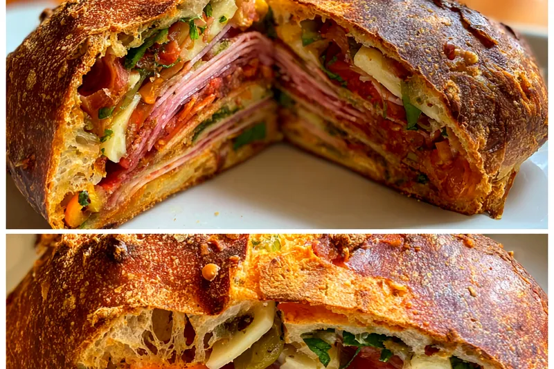 Fresh ingredients for Hearty Italian Sandwich Loaf