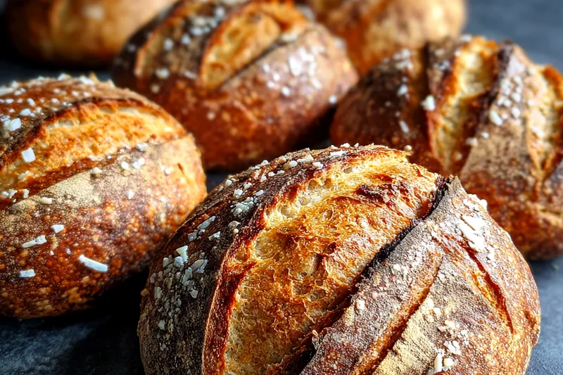 Fresh ingredients for Homemade Crusty Bread Loaves